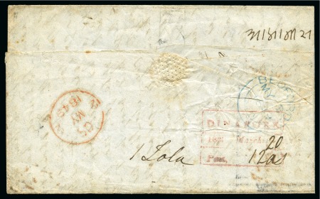 Stamp of India » Postal History 1849 Folded entire from Dinapore to Bedford, England, *