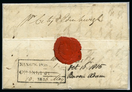 Stamp of India » Postal History 1815-18 Two folded entires from London to Calcutta and Madras *