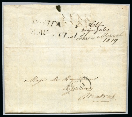 Stamp of India » Postal History 1819-22 Two stampless entires both addressed to Madras *
