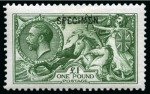 Stamp of Great Britain » King George V » 1913-19 Seahorse Issues 1913 Waterlow Seahorses 2s6d-£1 set of five, including both 2s6d shades, overprinted "SPECIMEN" type 26
