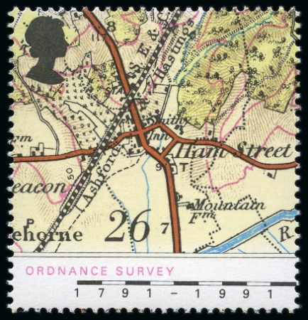 Stamp of Great Britain » Queen Elizabeth II 1991 Bicentenary of Ordnance Survey ERROR OF VALUE 26p for 28p, mint nh