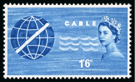Stamp of Great Britain » Queen Elizabeth II 1963 Opening of COMPAC 1s6d mint nh with BLACK OMITTED