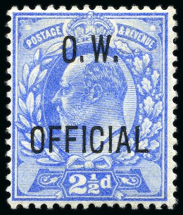 Stamp of Great Britain » Officials OFFICE OF WORKS: 1902 2 1/2d ultramarine O.W. Official mint og