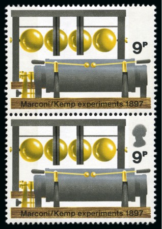 Stamp of Great Britain » Queen Elizabeth II 1972 Broadcasting Anniversaries 9p (ordinary) with BROWNISH SLATE OMITTED (Queen's head) mint nh