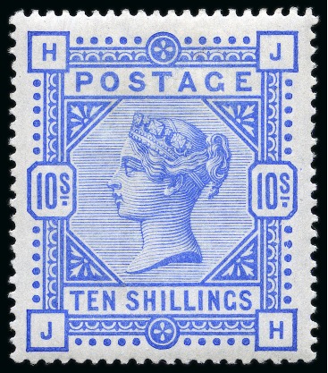 Stamp of Great Britain » 1855-1900 Surface Printed » 1883-84 & 1888 High Values 1883-84 10s Ultramarine mint hr, very fine and fresh