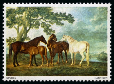 Stamp of Great Britain » Queen Elizabeth II 1967 British Paintings 9d George Stubbs with BLACK OMITTED (Queen's head & face value) mint nh