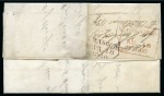 Stamp of Great Britain » 1840 1d Black and 1d Red plates 1a to 11 1840 (Aug 18) Entire from Glasgow to Falkirk (Scotland) with 1840 1d blaxck pl.1b tied by PURPLE-BROWN MC