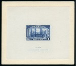 Stamp of Canada 1937-38 $1 'Chateau Ramezay' large colour trial die proof in BLUE on India paper on sunken card