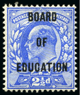 Stamp of Great Britain » Officials BOARD OF EDUCATION: 1902-04 2 1/2d Ultramarine mint part og