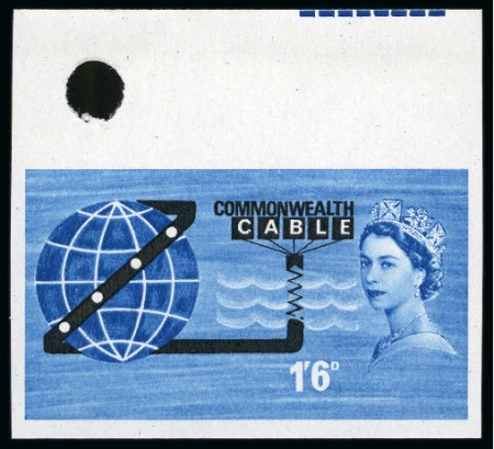Stamp of Great Britain » Queen Elizabeth II 1963 Opening of COMPAC (ordinary) 1s6d mint nh imperforate imprimatur with a "BPMA" handstamp on reverse