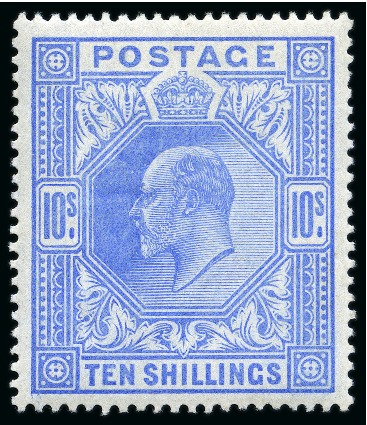 Stamp of Great Britain » King Edward VII » 1902-10 De La Rue Issues 1902-10 De La Rue 10s ultramarine mint nh