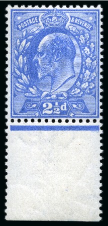 Stamp of Great Britain » King Edward VII » 1911 Harrison & Sons Issues 1911 Harrison 2 1/2d bright blue perf.14 with INVERTED WATERMARK in mint nh lower marginal single