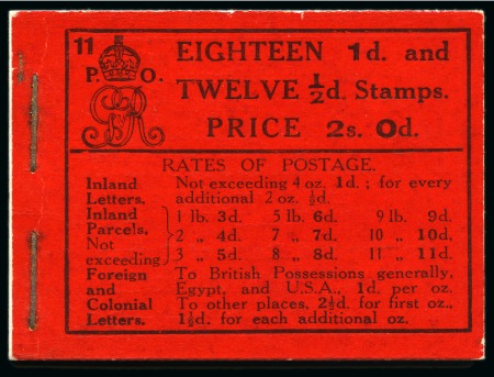Stamp of Great Britain » Booklets 1913 2s Booklet, edition no. 11, complete