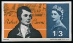 Stamp of Great Britain » Queen Elizabeth II 1966 Robert Burns (ordinary) mint nh set of imprimaturs with N.P.M handstamps on reverse