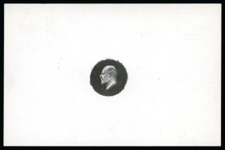 Stamp of Great Britain » King Edward VII » 1902-10 De La Rue Issues 1901 De La Rue "Small Head" die proof with white contour line printed in black on white glazed card