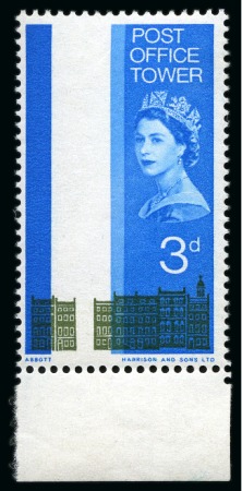 Stamp of Great Britain » Queen Elizabeth II 1965 Post Office Tower 3d with olive yellow TOWER OMITTED, mint nh