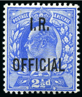 Stamp of Great Britain » Officials INLAND REVENUE: 1902 2 1/2d Ultramarine I.R. Official mint nh