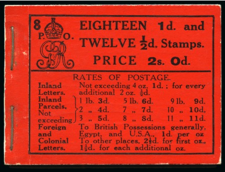Stamp of Great Britain » Booklets 1913 2s Booklet, wmk Cypher, edition no.8, complete