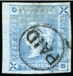 Stamp of Mauritius » 1859 Lapirot Issue » Intermediate Impressions (SG 38) 1859 Lapirot 2d blue, intermediate impression, used with circular PAID cancel, position 8