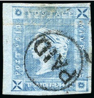 Stamp of Mauritius » 1859 Lapirot Issue » Intermediate Impressions (SG 38) 1859 Lapirot 2d blue, intermediate impression, used with circular PAID cancel, position 8