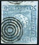 Stamp of Mauritius » 1859 Lapirot Issue » Intermediate Impressions (SG 38) 1859 Lapirot 2d blue, intermediate impression, used with clear crisp target cancel, position 9