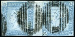 Stamp of Mauritius » 1859 Lapirot Issue » Worn Impressions (SG 39) 1859 Lapirot 2d blue, worn impression, used horizontal pair with complete oval bars, positions 1-2