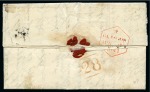 Stamp of Great Britain » 1840 1d Black and 1d Red plates 1a to 11 1841 Entire from Glasgow (West Muir Colliery) to Bolsover Castle with 1841 1d red pl.11 BG tied by crisp RED MC