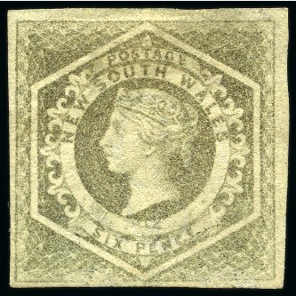 Stamp of Australia » New South Wales 1854-59 Diadem 6d olive-grey, unused with part gum