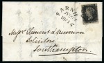 Stamp of Great Britain » 1840 1d Black and 1d Red plates 1a to 11 1841 (Jul 29) Wrapper from Farnham to SOuthampton with 1840 1d black pl.11 JF