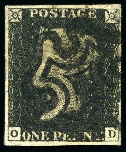 Stamp of Great Britain » 1840 1d Black and 1d Red plates 1a to 11 1840 1d Black selection of 13 fine used and 4 covers