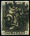 Stamp of Great Britain » 1840 1d Black and 1d Red plates 1a to 11 1840 1d Black selection of 13 fine used and 4 covers