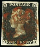 Stamp of Great Britain » 1840 1d Black and 1d Red plates 1a to 11 1840 1d Black selection of 13 fine used and 4 covers