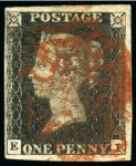 Stamp of Great Britain » 1840 1d Black and 1d Red plates 1a to 11 1840 1d Black selection of 13 fine used and 4 covers
