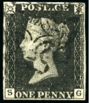 Stamp of Great Britain » 1840 1d Black and 1d Red plates 1a to 11 1840 1d Black selection of 13 fine used and 4 covers