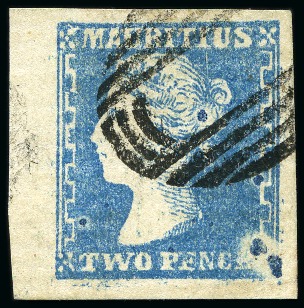 Stamp of Mauritius » 1859 Dardenne Issue (SG 41-44) 1859 Dardenne 2d blue, position 45, large to huge even margins, used