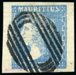 Stamp of Mauritius » 1859 Dardenne Issue (SG 41-44) 1859 Dardenne 2d blue, position 71, good to very large margins, used