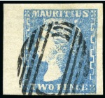 Stamp of Mauritius » 1859 Dardenne Issue (SG 41-44) 1859 Dardenne 2d blue, position 34, good to very large margins, used