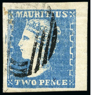 Stamp of Mauritius » 1859 Dardenne Issue (SG 41-44) 1859 Dardenne 2d blue, position 31, good to very large margins, used