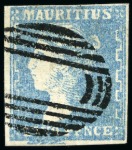 Stamp of Mauritius » 1859 Dardenne Issue (SG 41-44) 1859 Dardenne 2d blue, mixed lot of used, mostly without margins