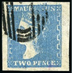 Stamp of Mauritius » 1859 Dardenne Issue (SG 41-44) 1859 Dardenne 2d blue, mixed lot of used (10)