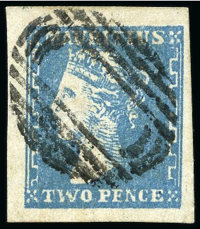 Stamp of Mauritius » 1859 Dardenne Issue (SG 41-44) 1859 Dardenne 2d blue, mixed lot of used (10)