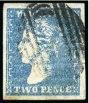 Stamp of Mauritius » 1859 Dardenne Issue (SG 41-44) 1859 Dardenne 2d blue, mixed lot of used (10)