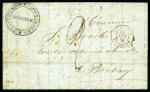 Stamp of Mauritius » Pre-Stamp & Stampless Postal History 1839 (14.3) Folded entire from Port Louis to France, bearing black double circle 'L'AGENT/FRANCAIS/MAURICE' forwarding agents despatch hs