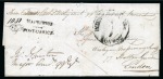 Stamp of Mauritius » Pre-Stamp & Stampless Postal History 1828 (15.3) Folded printed circular entire from Port Louis to London, bearing fine strike of the 2-line 'MAURITIUS/POST OFFICE' despatch hs (Type II) 