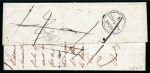 Stamp of Mauritius » Pre-Stamp & Stampless Postal History 1828 (15.3) Folded printed circular entire from Port Louis to London, bearing fine strike of the 2-line 'MAURITIUS/POST OFFICE' despatch hs (Type II) 