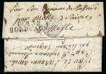 Stamp of Mauritius » Pre-Stamp & Stampless Postal History 1816 (8.7) Folded entire from Port Louis to France, bearing fine strike of the black oval 'PORT LOUIS/POST PAID' despatch hs