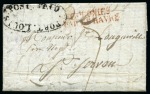 Stamp of Mauritius » Pre-Stamp & Stampless Postal History 1817 (20.1) Folded entire from South Port to France, bearing fine strike of the black oval 'PORT LOUIS/POST PAID' despatch hs
