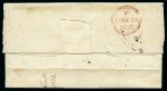 Stamp of Mauritius » Pre-Stamp & Stampless Postal History 1832 (13.2) Folded entire from Madagascar via Port Louis to England, bearing fine strike of the black fancy oval 'MAURITIUS/POST OFFICE' despatch hs