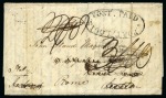 Stamp of Mauritius » Pre-Stamp & Stampless Postal History 1815 (27.3) Folded entire from Port Louis to Ireland bearing fine strike of the black oval 'PORT LOUIS/POST PAID' despatch hs