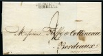 Stamp of Mauritius » Pre-Stamp & Stampless Postal History 1816 (22.4) Folded lettersheet to France, bearing fine strike of the very rare straight-line 'le Henry Cap.ne L. Rey' hs in black on reverse